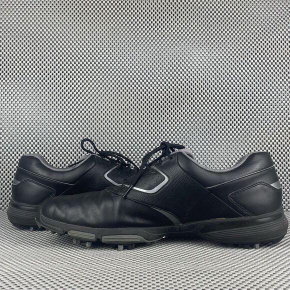 Nike Heritage Golf Shoes Sneakers Mens 11 Black Leather Logo Lace Up Athletic - Picture 4 of 10